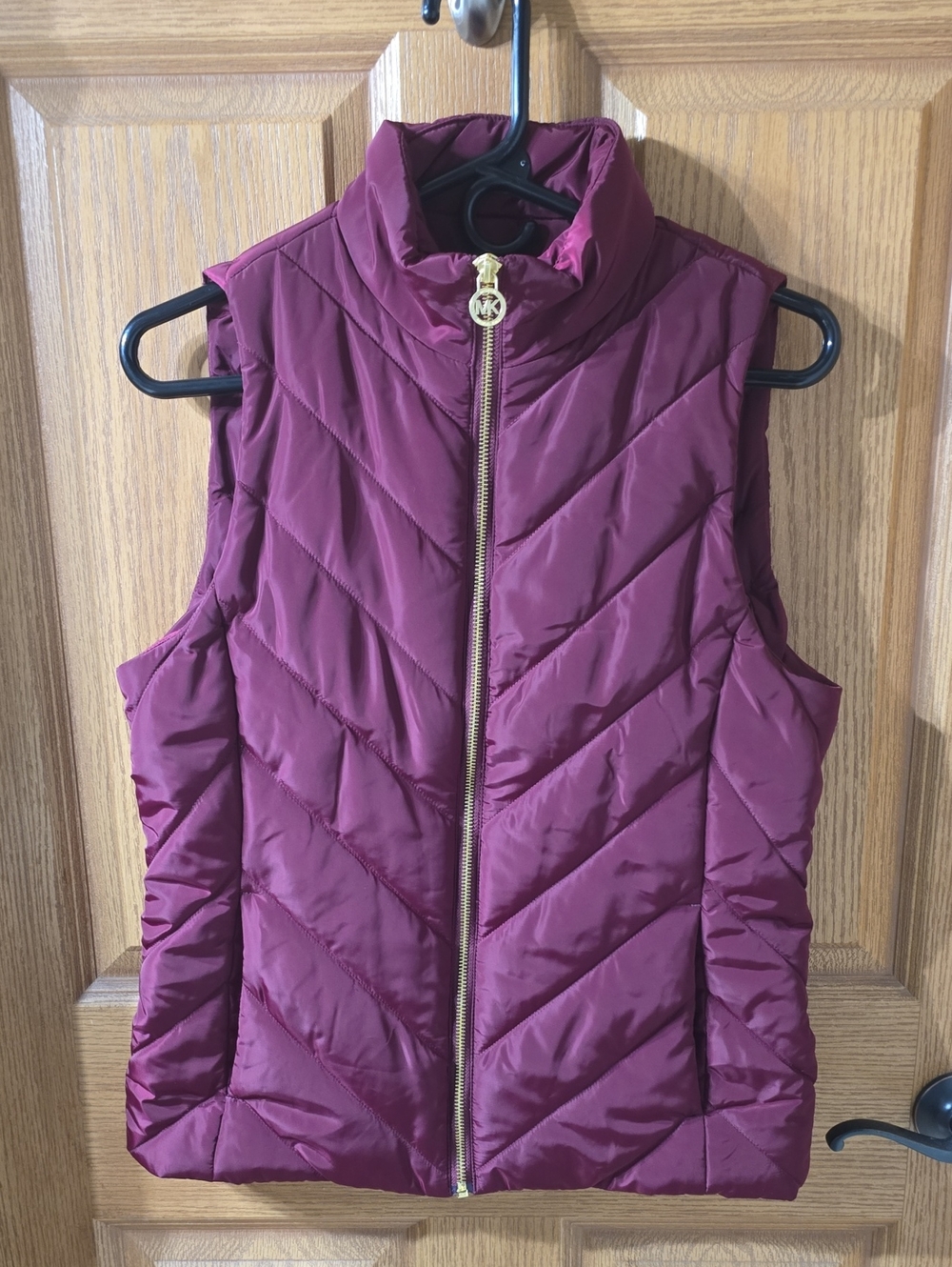 NWT - Michael Kors Quilted Sleeveless Puffer Vest - Wine